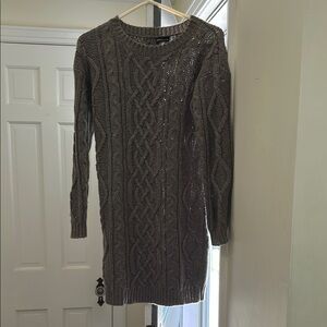 MODA international brownCable Knit Sweater Dress.